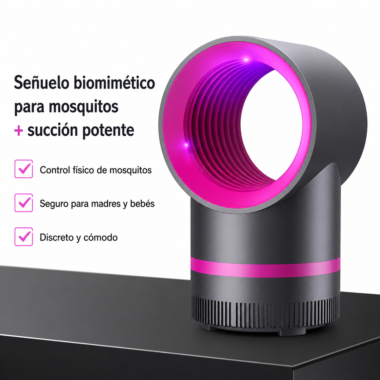 Lámpara Antimosquitos UV 360° (Silenciosa y sin químicos)