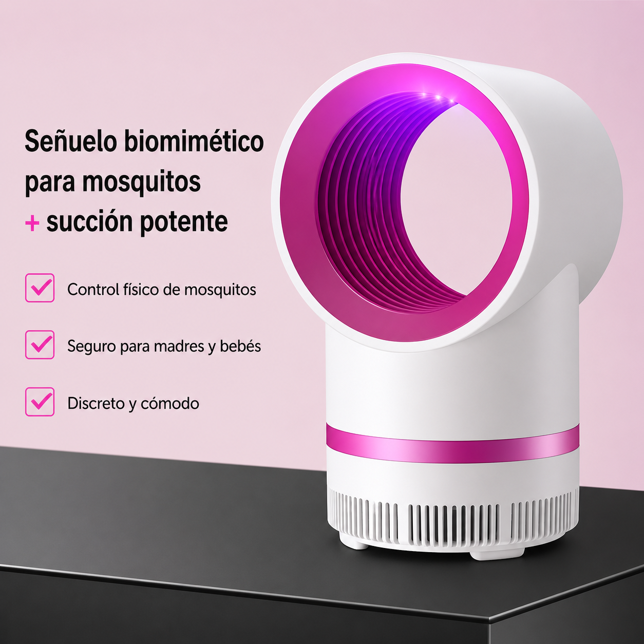 Lámpara Antimosquitos UV 360° (Silenciosa y sin químicos)